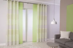 Flächenvorhang Uni grün halbtransparent 60x245 5802-24