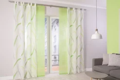 Flächenvorhang Uni grün halbtransparent 60x245 5802-24