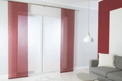 Flächenvorhang Uni rot halbtransparent 60x245 5802-48