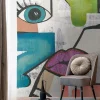Fototapete Abstrakt Kunst Pop Art Grau Bunt 39888-1