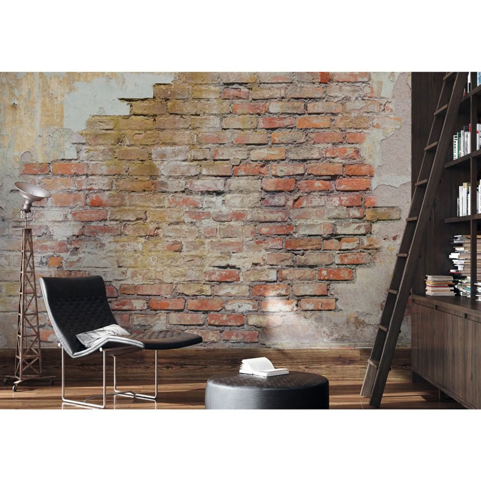 Fototapete Backstein Betonoptik Shabby Beige Rot 2224-10