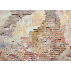 Fototapete Backstein Betonoptik Shabby Beige Rot 2224-10