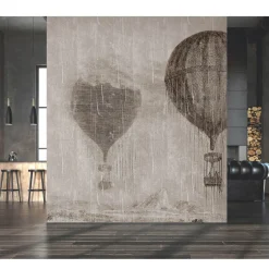 Fototapete Ballons Used-Look Berge Grau 2509N-11