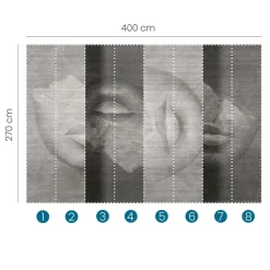 Fototapete Betonoptik Gesichter Grafik Grau 2510N-11