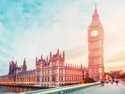 Fototapete Big Ben London Skyline Blau Orange ML3501