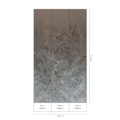 Fototapete Blattmuster Floral Braun Grau 22101-07-01
