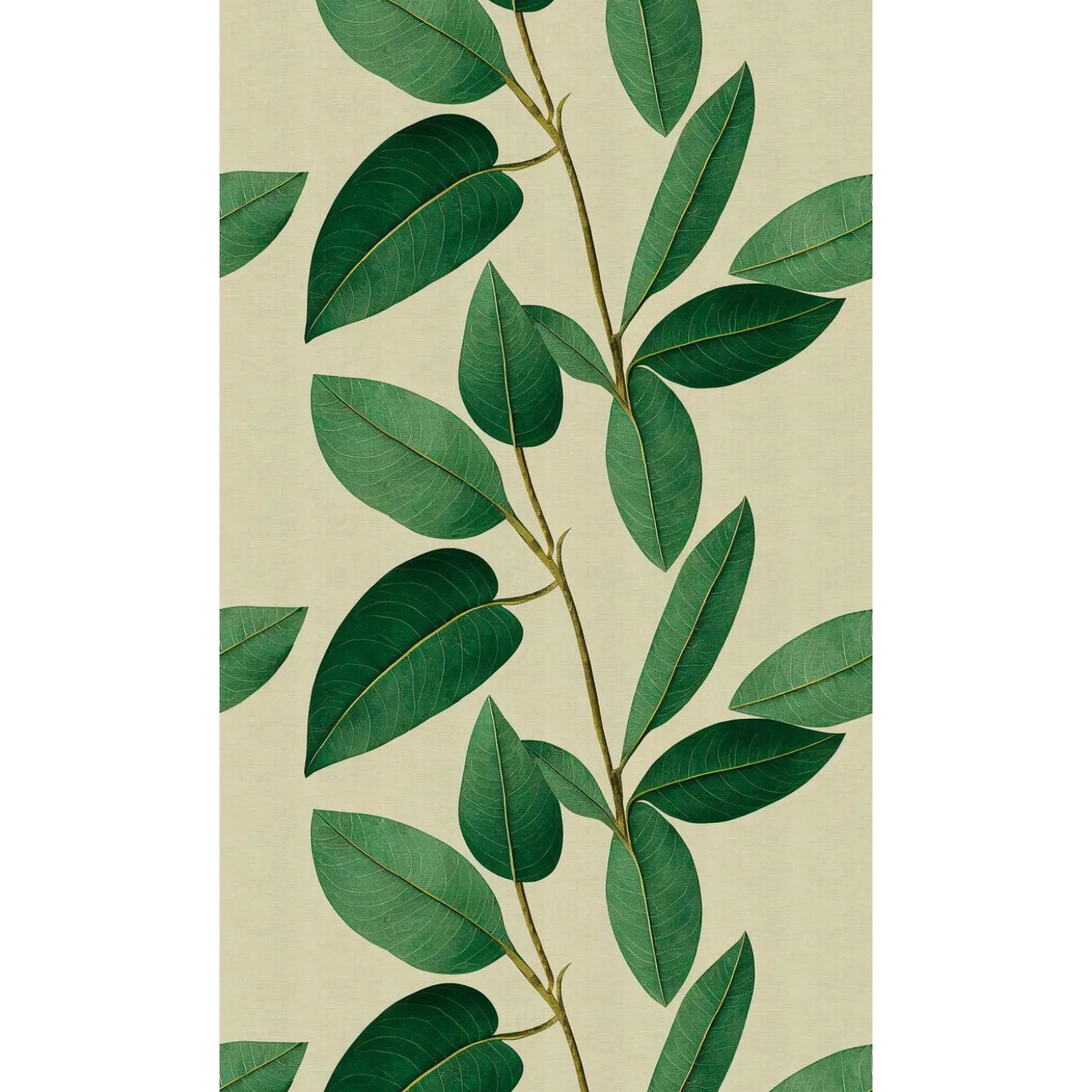 Fototapete Blattmuster Floral Grün Beige 39866-1