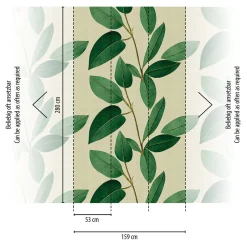 Fototapete Blattmuster Floral Grün Beige 39866-1