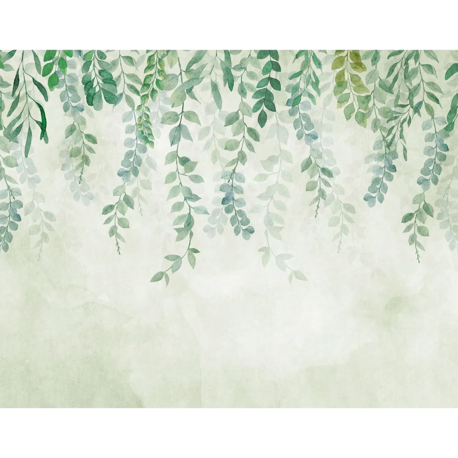 Fototapete Blätter Floral Aquarell Grün 39907-1