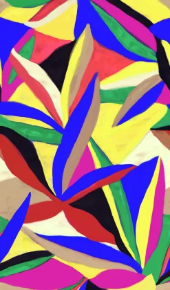 Fototapete Blätter Floral Pop Art bunt Marburg