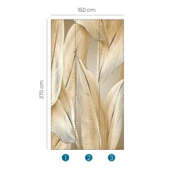 Fototapete Blätter Tropisch Palmen Gold Grau 2521N-82