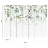 Fototapete Blätter Zweige Floral Weiß Grün 39900-1
