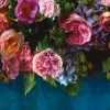 Fototapete Blumen Blätter Rosa Grün Blau ML6601