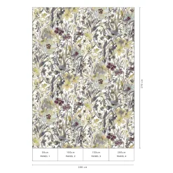 Fototapete Blumen Motiv Floral Weiß Lila Gelb 22106-07-01