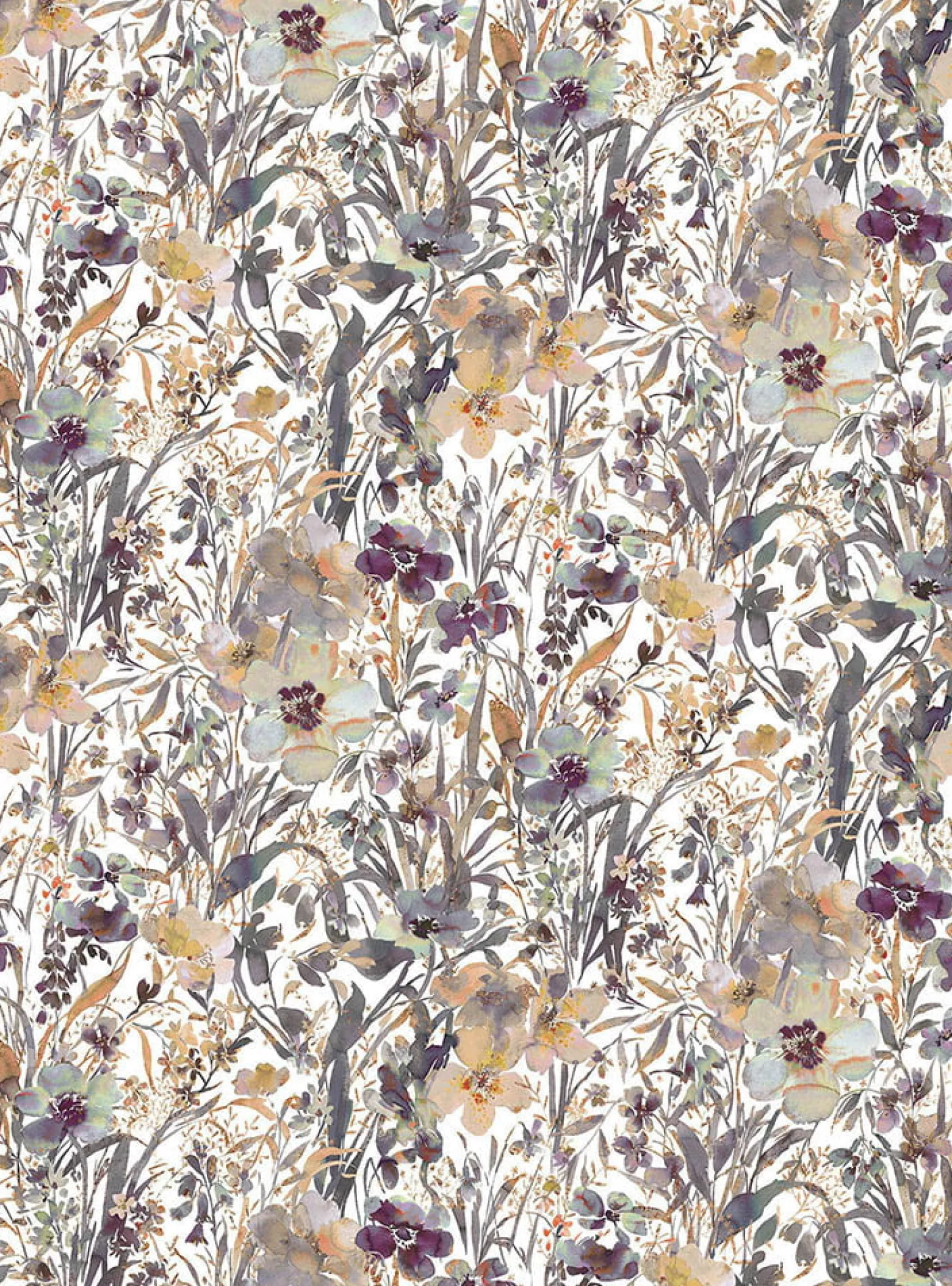Fototapete Blumen Motiv Floral Weiß Lila Grau 22107-07-01