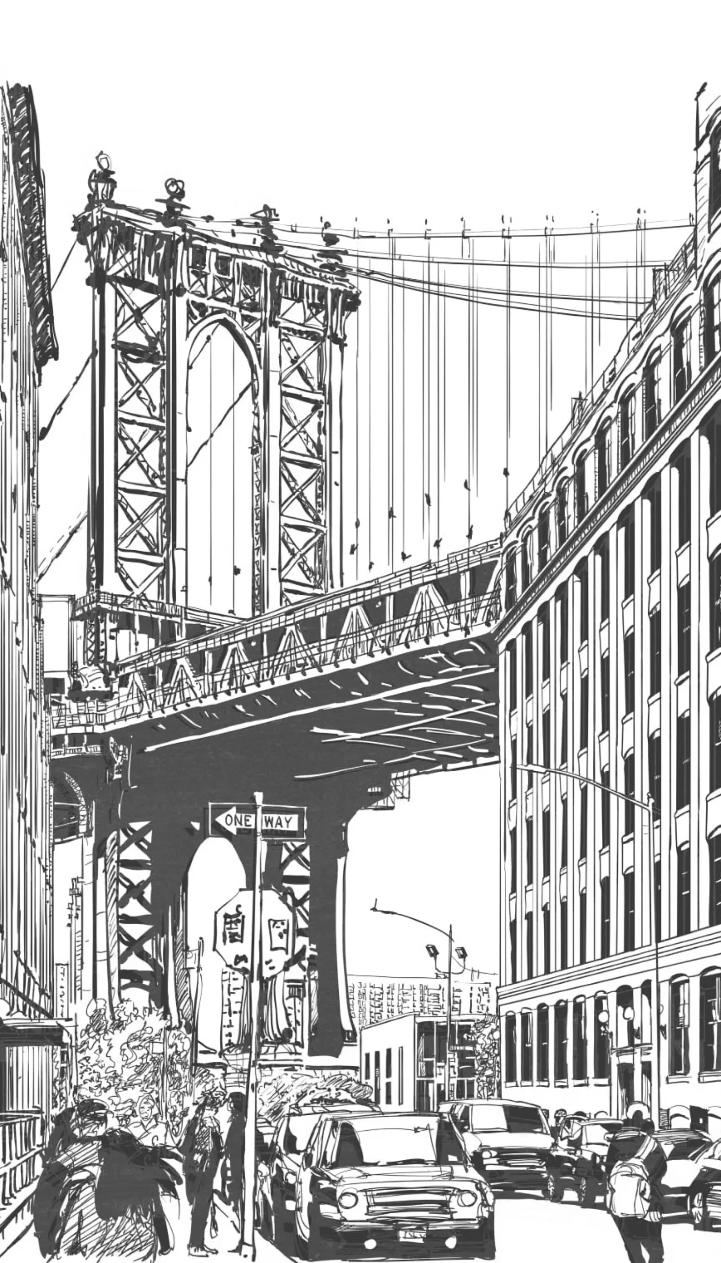 Fototapete Brücke New York Weiß Schwarz ML3601