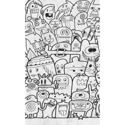 Fototapete Comic Figuren Monster Grau Schwarz 39826-1