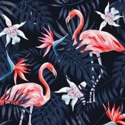 Fototapete Digital Floral Flamingo schwarz DD116613
