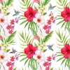 Fototapete Digital Floral Kolibri weiß rot DD116608