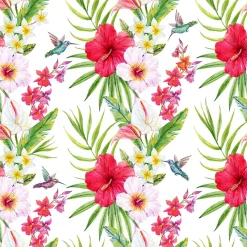 Fototapete Digital Floral Kolibri weiß rot DD116608