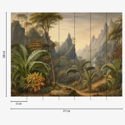 Fototapete Dschungel Floral Bäume Grün Beige 76190-1