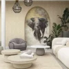 Fototapete Elefant Aquarelloptik Beige Anthrazit 33098