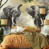 Fototapete Elefanten Exotisch Beige Anthrazit 33100