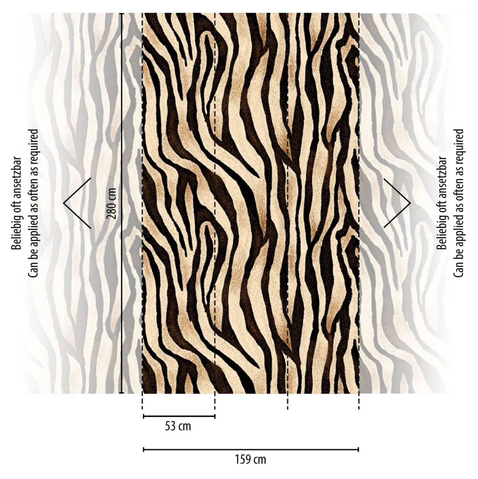 Fototapete Fell Optik Zebra Beige Schwarz 39831-1