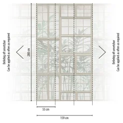 Fototapete Fenster 3D-Optik Creme Grün 39845-1
