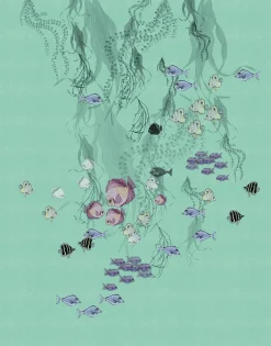 Fototapete Fische Unterwasser Meer grau-blau Marburg