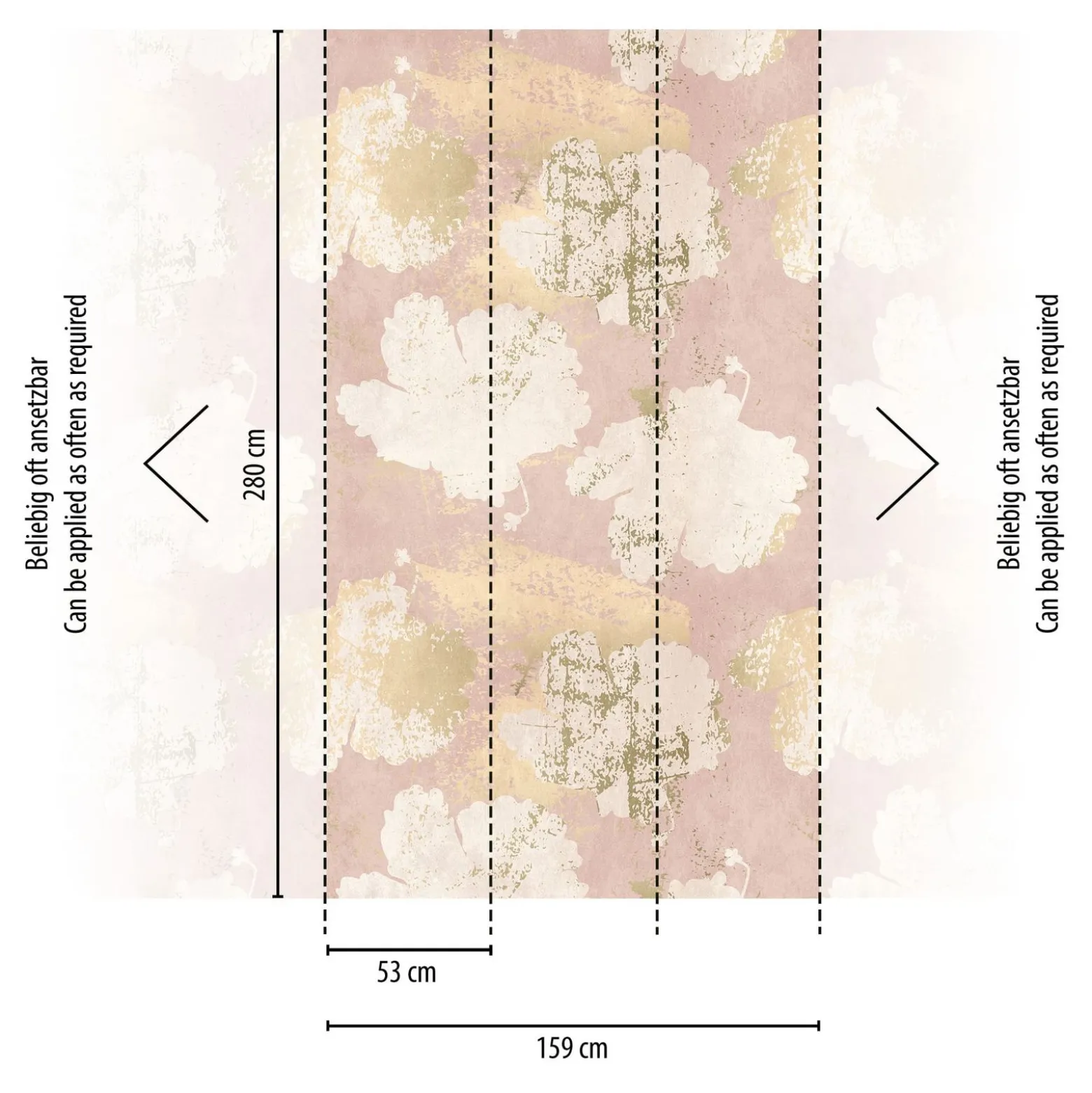 Fototapete Floral Abstrakt Rosa Creme 39838-1