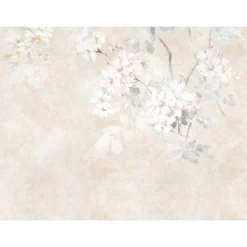 Fototapete Floral Betonoptik Beige Creme 39919-1