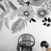 Fototapete Floral Blätter Weiß Schwarz ML6701