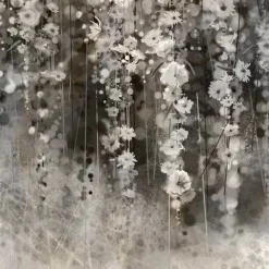 Fototapete Floral Frühling Blumen Grau Schwarz 2515N-11