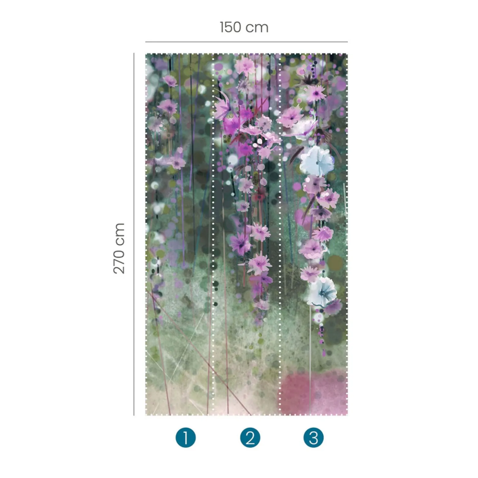 Fototapete Floral Frühling Blumen Grün Lila 2519N-81