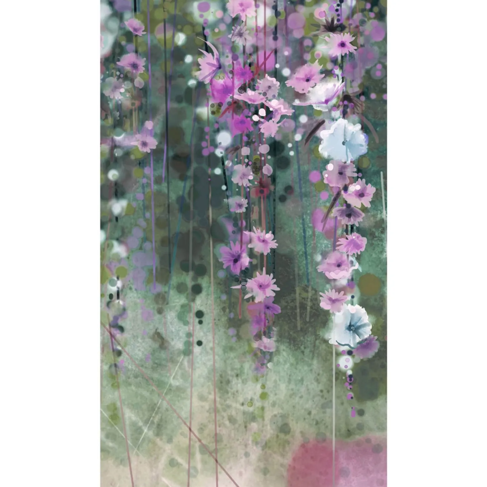 Fototapete Floral Frühling Blumen Grün Lila 2519N-81