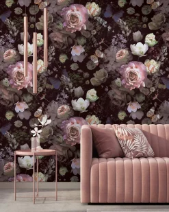 Fototapete Floral Rosen Blumen Schwarz Rosa 81603
