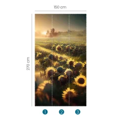 Fototapete Floral Sonnenblumen Gelb Grün 2524N-81