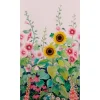 Fototapete Floral Wiese Aquarell Rosa Grün Gelb 39883-1