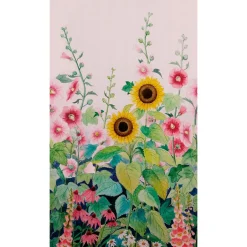 Fototapete Floral Wiese Aquarell Rosa Grün Gelb 39883-1