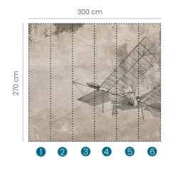 Fototapete Flugzeug Betonoptik Beige Grau 2508N-11