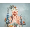 Fototapete Frau Floral Blumen Blau Bunt 39911-1