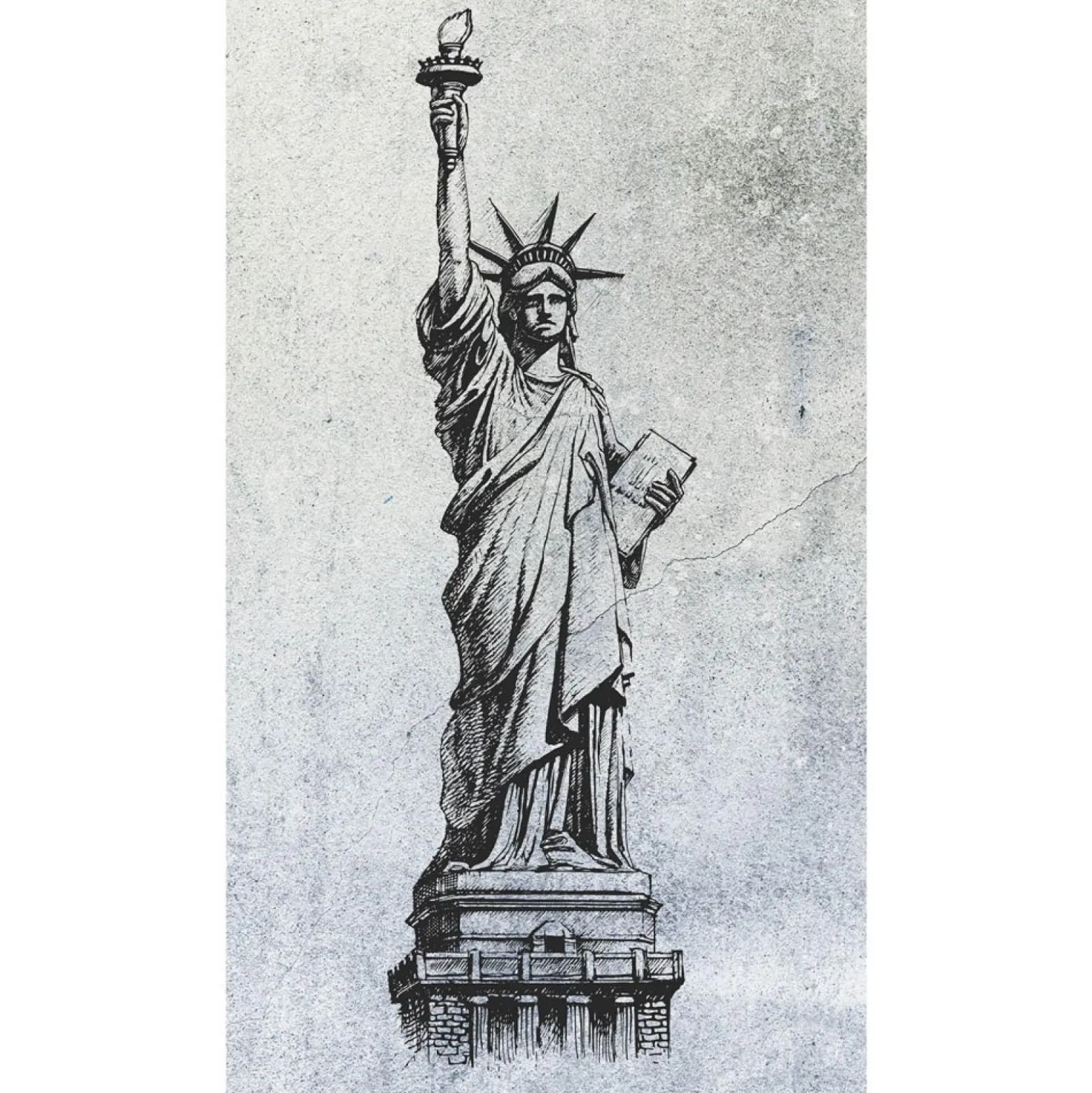 Fototapete Freiheitsstatue New York Grau 2517N-81
