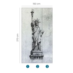 Fototapete Freiheitsstatue New York Grau 2517N-81