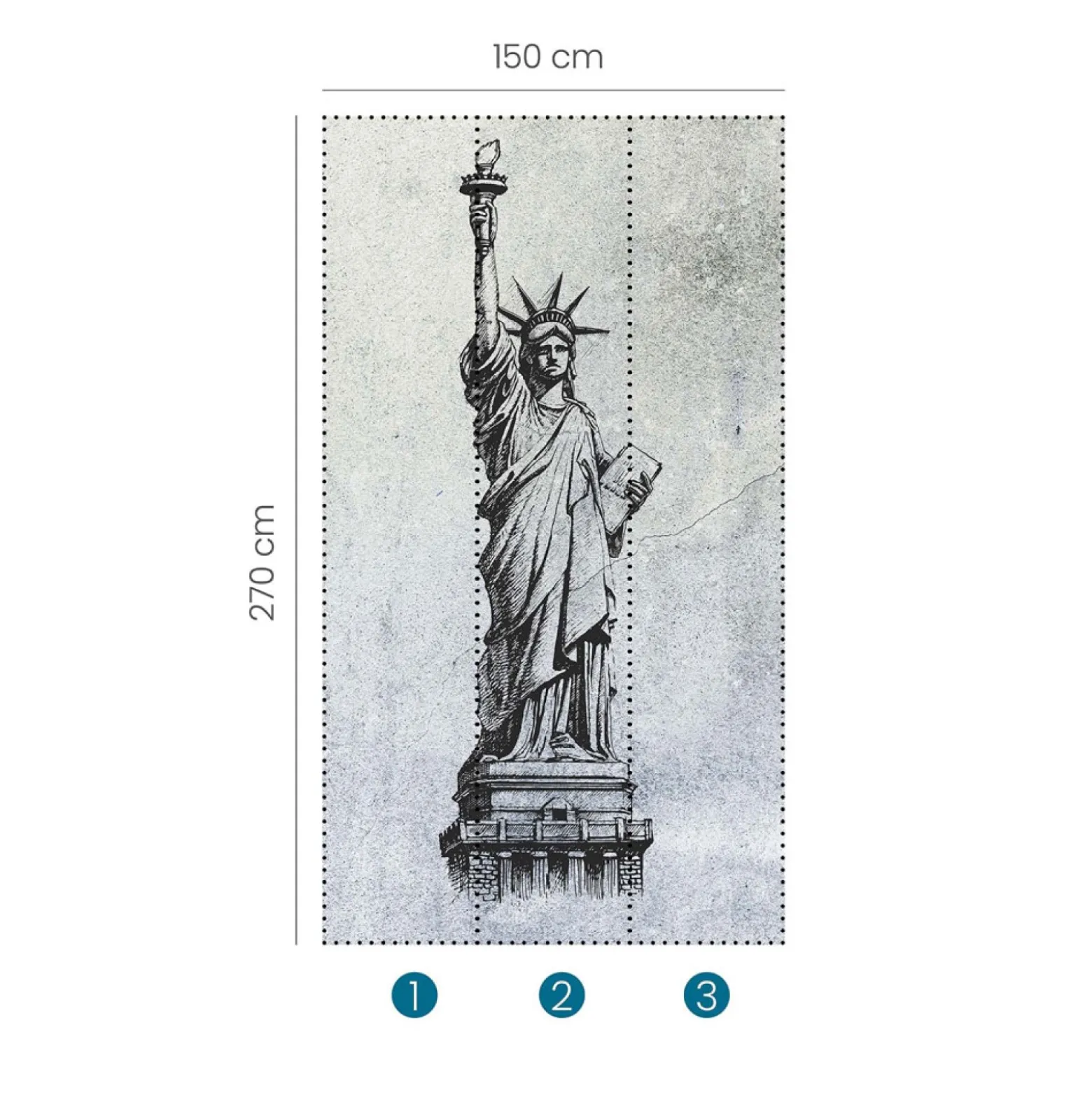 Fototapete Freiheitsstatue New York Grau 2517N-81