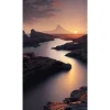 Fototapete Gebirge Sonnenaufgang Grau Braun 2529N-81