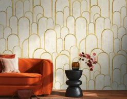 Fototapete Grafik Bögen Creme Beige Gold 39857-1