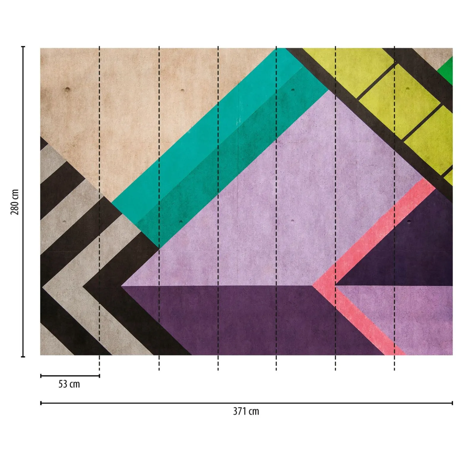 Fototapete Grafik Retro Abstrakt Lila Schwarz Bunt 39913-1