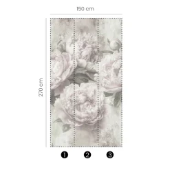 Fototapete Guido Maria Kretschmer Blumen grau creme