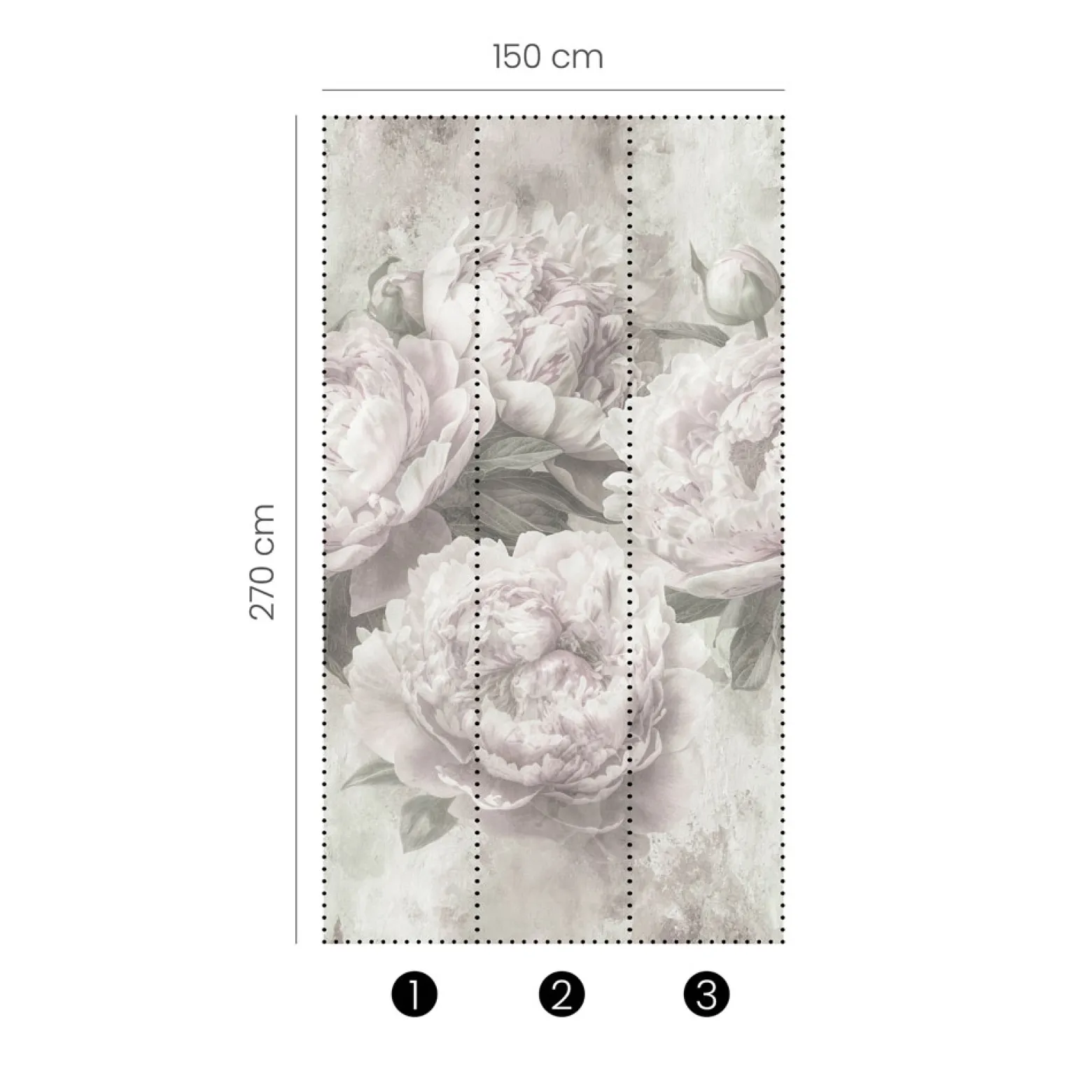 Fototapete Guido Maria Kretschmer Blumen grau creme